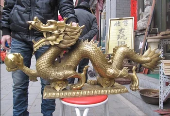 

zhmui8800626415<<+++China Pure Brass Copper craftwork Feng Shui Fly God Dragon Play Bead Art Statue