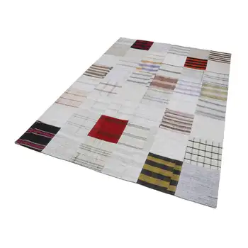 

173x240 Cm Beige Handmade Rugs Patchwork Rug-6x8 Ft
