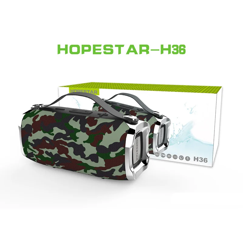 HOPESTAR H36 портативный открытый Bluetooth динамик IPX6 Водонепроницаемый супер бас сабвуфер 18650 Беспроводная колонка коробка музыкальный плеер - Цвет: Camouflage