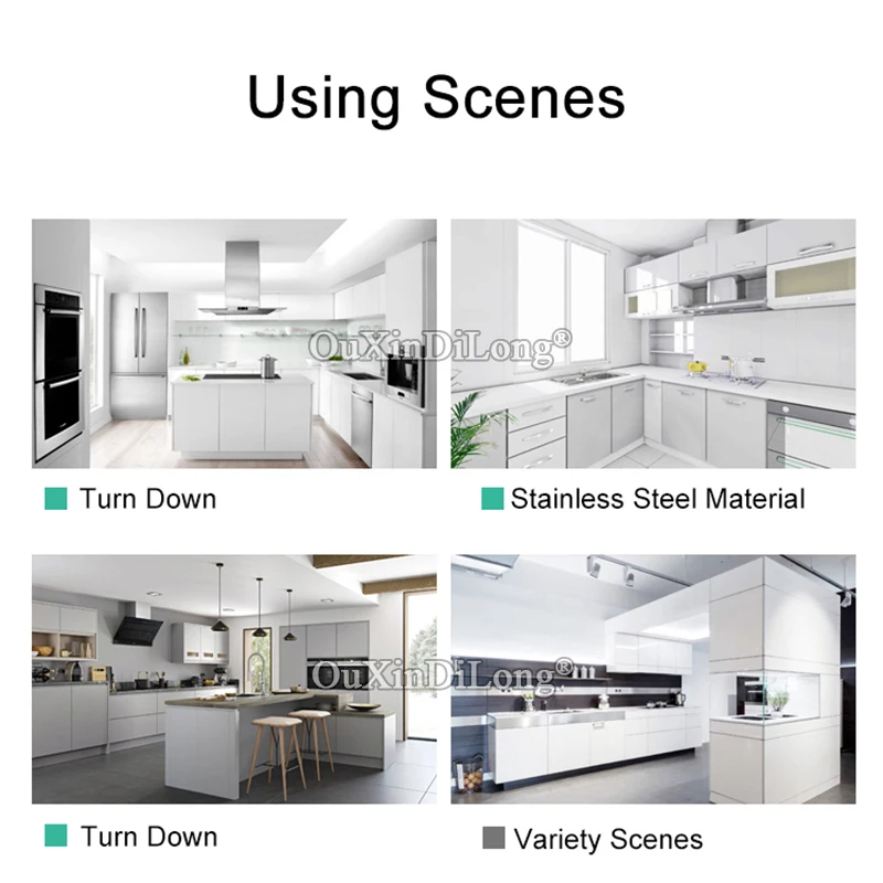 HOT 10PCS Stainless Steel 2 Fold Pull Rod Kitchen Cabinet Hinges Cabinet Door Turn Down Support Bar Furniture Connect Fittings