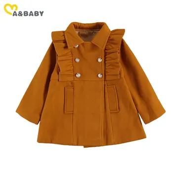 

Ma&Baby 1-6Y Autumn Winter Toddler Kid Girls Coats Long Sleeve Ruffles Woolen Outerwear Children Clothes