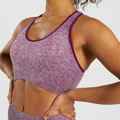 Bra quick-dry top seamless two-layer knitted running vest with padded chest