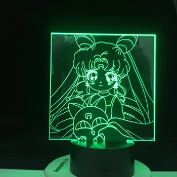 

Sailor Moon Led Night Light for Girls Bedroom Decor Light Touch Sensor RgbW Colorful Nightlight Anime Characters Led Table Lamp