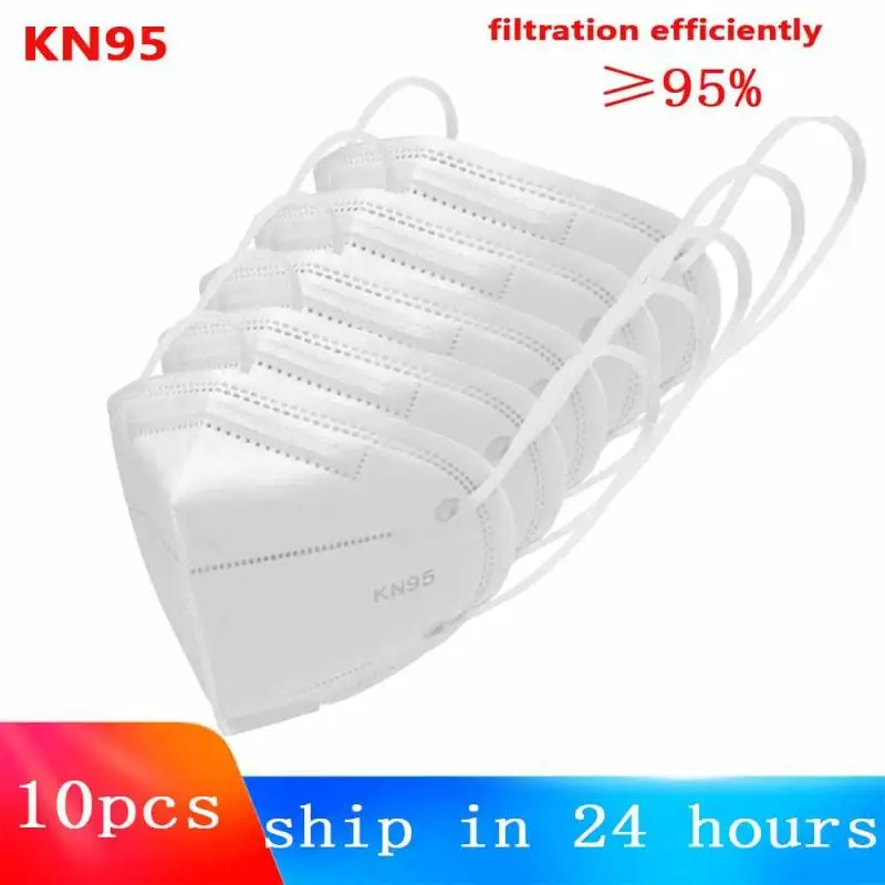 

10 Pcs KN95 Dustproof Anti-fog And Breathable Face Masks 95% Filtration Mouth Masks 6-Layer Mouth Muffle Cover Fast Shipping