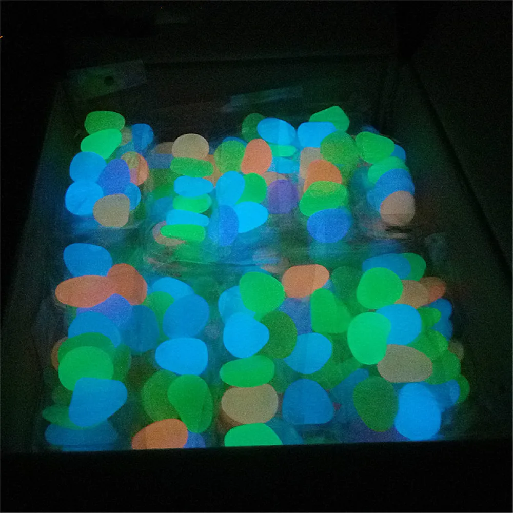 Glow In Dark Luminous Sand Stones Garden Park Road Pebbles Ornaments For Party Aquariums Fish Tank Decoration Stone Ornaments
