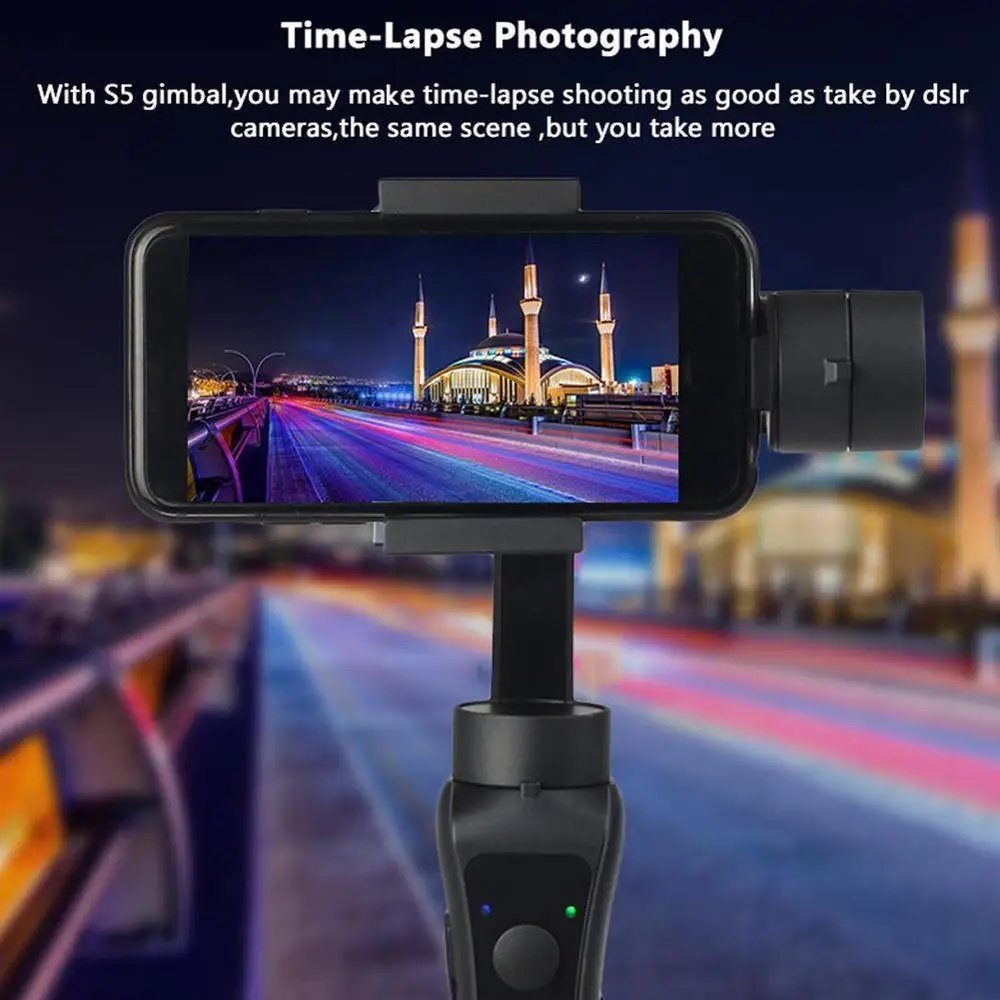 

S5 Handheld Gimbal Stabilizer For Gopro Camera Smartphone Digital Photography for iPhone X 8 7 Plus 6 Plus
