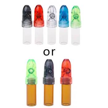 

1PC New Useful Snuff Bullet Box Dispenser Snuffer Glass Bottle Snuff Sniff random color