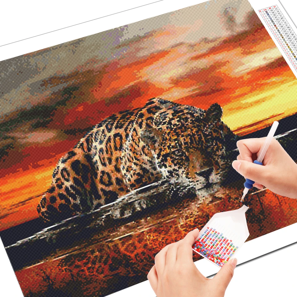 EverShine DIY Diamond Embroidery Cheetah Mosaic Diamond Paintings Full Square Animals Pictures Of Rhinestones Decoration Home