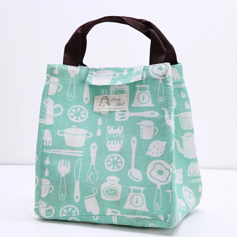 Большая Термосумка для пищи сумка-холодильник дорожная коробка для еды крутая сумка для детей и взрослых переносная сумка-тоут школьные сумки США - Цвет: Green tableware