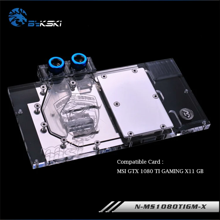 Best Price Bykski GPU water block for MSI GTX1080TI GAMING X11GB water cooling gpu cooler RGB RBW Support connect motherboad N-MS1080TIGM-X