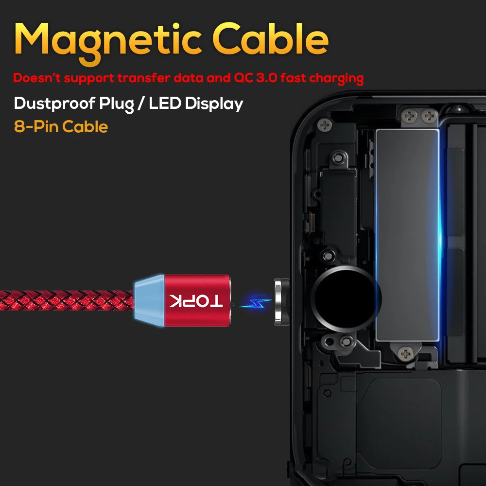 Светодиодный магнитный кабель Micro USB для IPhone Xs Max 8 7 и кабель usb type C и кабель Micro USB для samsung Xiaomi Huawei Android