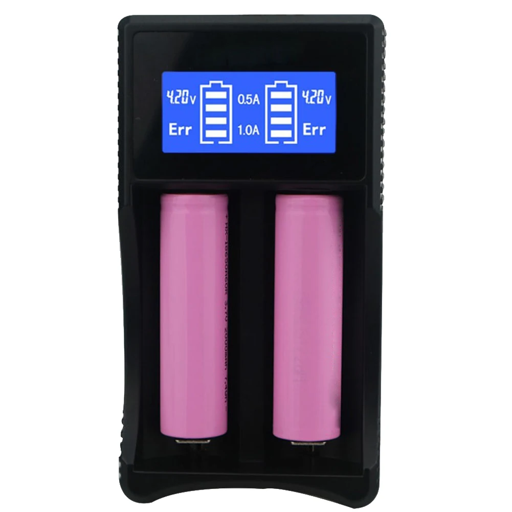 Перезаряжаемый usb-порт, зарядное устройство, держатель, универсальный, для путешествий, с двумя слотами, ЖК-дисплей, портативный, электронный, офисный, для 18650 26650