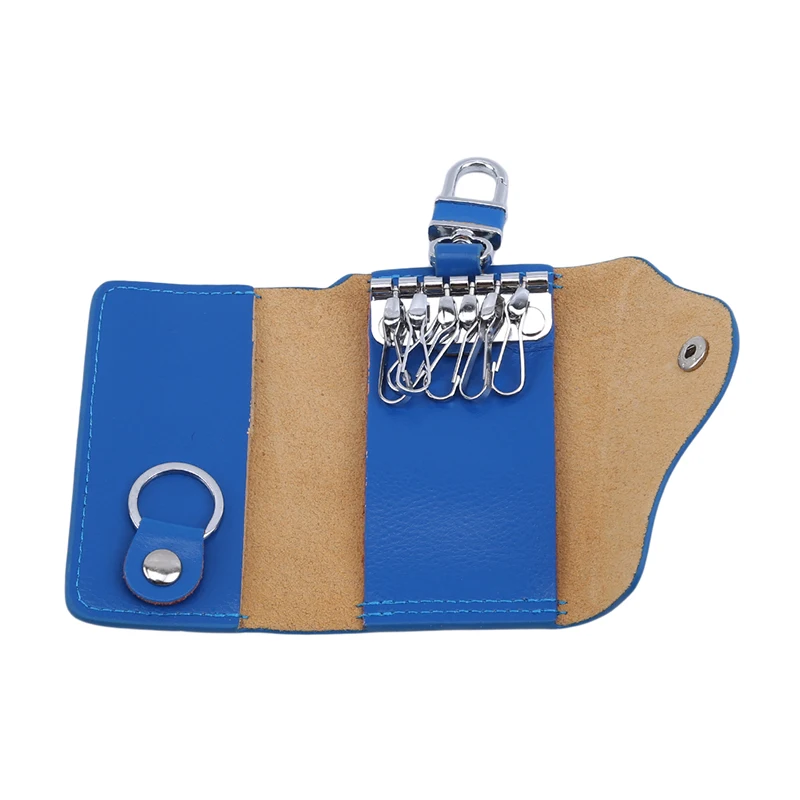 New High-grade Leather Key Holder Keys Case Wholesale Multifunction Key Card Bag Housekeeper for Lady and Men