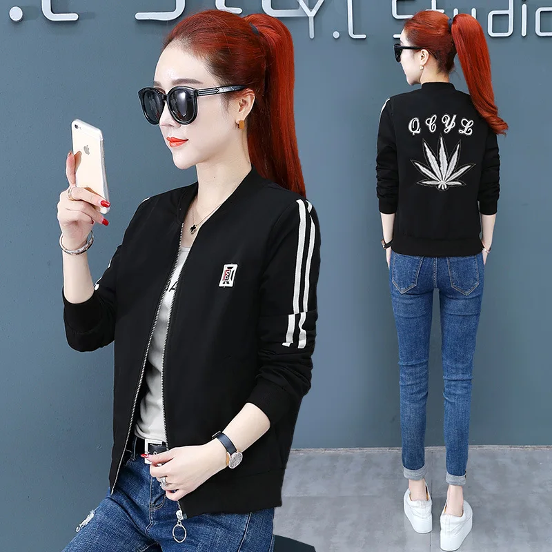 

Baseball Uniform Women's Fashionable Stand Collar 2019 Autumn New Style WOMEN'S Coat Women's Loose-Fit Students Jacket Women's S