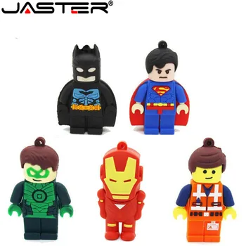 

JASTER promotion Lego Superhero usb flash drive USB 2.0 64GB memory stick pen drive 4GB 8GB pendrive 16GB 32GB