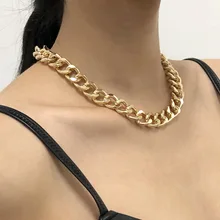 2021 mode Große Halskette für Frauen Twist Gold Silber Farbe Chunky Thick Sperre Choker Kette Halsketten Partei Schmuck