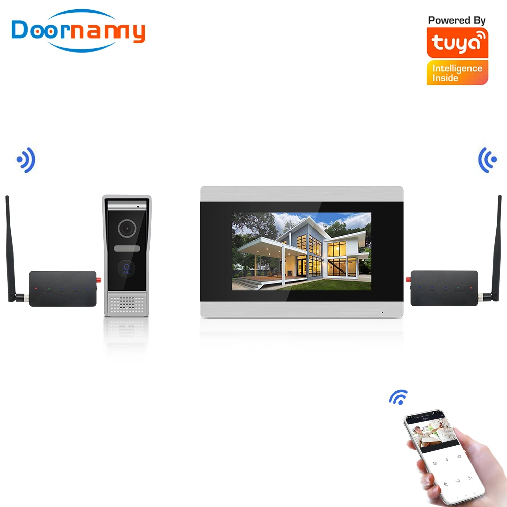 US $173.00 Doornanny Wireless Video Intercom Kit 720P IP SIP Apartment Villa Doorphone PoE Video Doorbell WiFi Tuya Smart