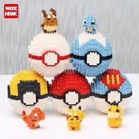 Pokemon Ball Micro Building Blocks Pikachu Eevee Charmander Psyduck Magikarp Lapras DIY Pokemon Mini Brick Figures Toys For Kids 1