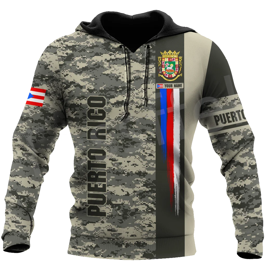 Tessffel Newest Country Flag Puerto Rico Caribbean Sea Camo Tattoo Harajuku Tracksuit 3DPrint Men/Women Funny Casual Hoodies B14