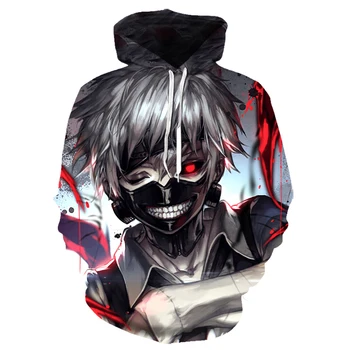 

2019 NEW Classic anime Tokyo Ghoul 3d Hoodies Autumn Fashion Hoodie harajuku Hip Hop Men Women Hooded Sweatshirt Asian size s-6xl