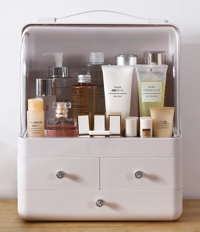 

Cosmetic Storage Box Home European Dressing Table Finishing Rack Desktop Dust Rack Simple Fashion Large Capacity