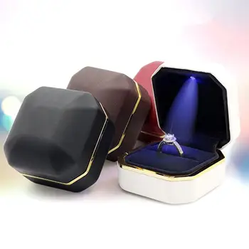 

Ring Holder jewelry box Chic LED Light Ring Necklace Holder Jewelry Storage Box Case Container jewelry organizer ring box new