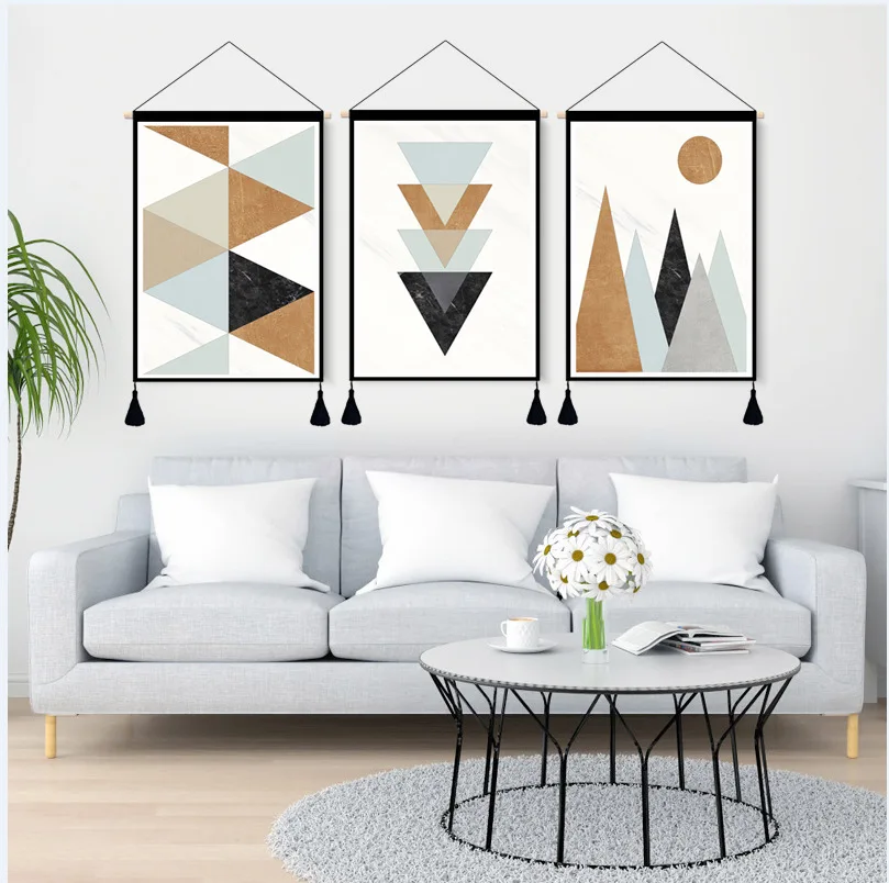 

Origional Simple Northern European-Style INS Abstract Geometry Wall Living Room Bedroom Tapestry Electric Meter Box Cotton Linen