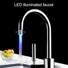 СВЕТОДИОДНЫЙ световой водопроводный кран Температура Сенсор 3/7 цветов светильник-up душевой кран бассейна, разбрызгивающим воду Ванная комната Кухня Смесители для ванной комнаты