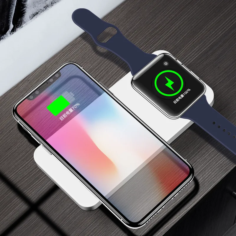 

10W Mini AirPower Wireless QI Quick Charger For Apple Phone Watch Magnetic Induction Charging Pad For iPhone iWatch QI Device
