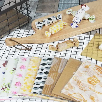 

100Pcs Food Wrap Paper Grease Resistant Wrapping for Baking Nougat Candy Hot Dog Grease Proof Paper Food Wax Paper