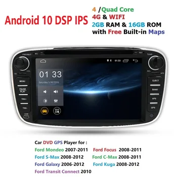 

IPS 4G android 10 car dvd for Ford focus Mondeo S-max smax Kuga c-max gps intelligent radio video wifi multimedia player bt swc