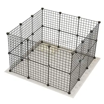

Multifunctional Pet Fence Strong Load Bearing Metal Pet Cage for Small/ Medium Dog Cat Pig DIY Easy Install