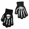 Unisex Adult Halloween Skeleton Skull Half Finger Gloves Glow in the Dark Fingerless Stretch Knitted Winter Mittens ► Photo 2/6