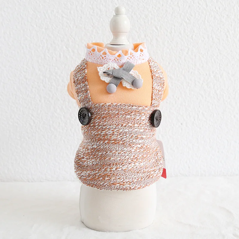 Kawaii зимняя одежда для собак четыре фута одежда для домашних животных Chiwawa jorkie Bomei платья в полоску