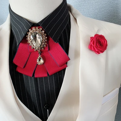 Free Shipping New male fashion Men's Wedding Groom Party Hosts Flower Collar flower Bow Tie pocket towel set 2 PCS SET - Цвет: set 30