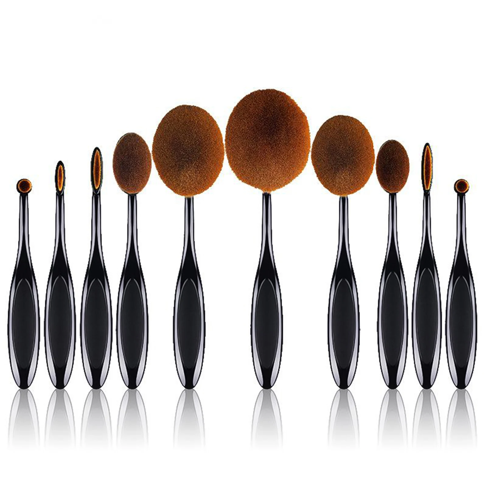 

5/10pcs Toothbrush Type Makeup Brush Electroplated Gold Handle Professional Foundation Powder Eyeshadow Makeup Brush Beauty Tool