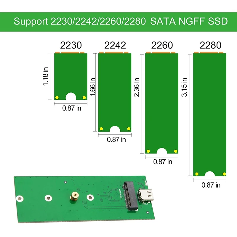 USB 3 1 к M.2 NGFF SSD Тип C адаптер Карточка Внешний корпус чехол для 2230/2242/2260/2280 B Ключ/B + м