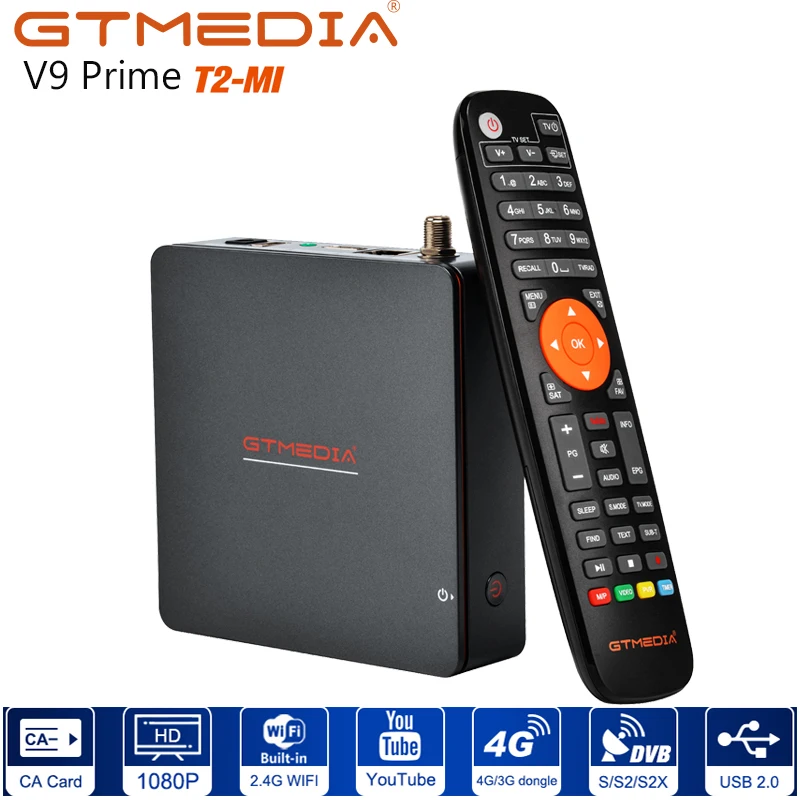 

GTmedia V9 Prime Satellite TV Receiver H.265 AVS+,VCM/ACM/Multi-stream/T2MI Receptor Support DVB-S/S2/S2X Satellite Receiver