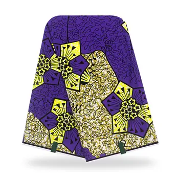 

Guarunteed New Blue Design 6Yards African Wax Print Fabric Real Wax 100% Cotton Ankara Fabric Ghana for Party Dress Y819-51