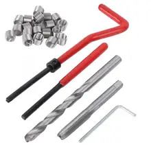 25 pçs kit de reparo rosca do carro m7 ferramenta chave inglesa inserções broca torneira conjunto ferramentas de reparo do carro para restaurar fios danificados(China)