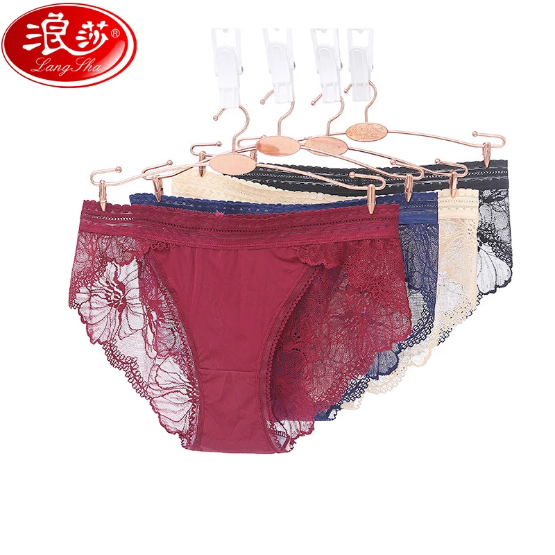 Lingerie Sets for Women Hot Girls Low Waist Panty Underwear Bikini Seamless Thongs  Underwear Solid Nylon Ice Silk 