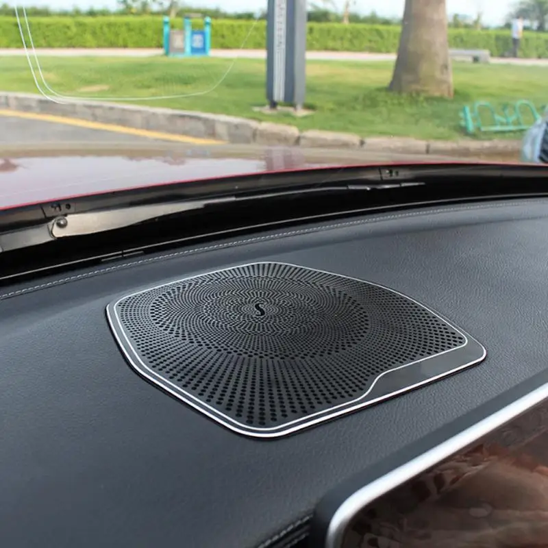 

Aluminum Black For Mercedes Benz C Class W205 C180 2015-2019 Car Dashboard Audio Speaker Loundspeaker Cover Sticker Trim LHD
