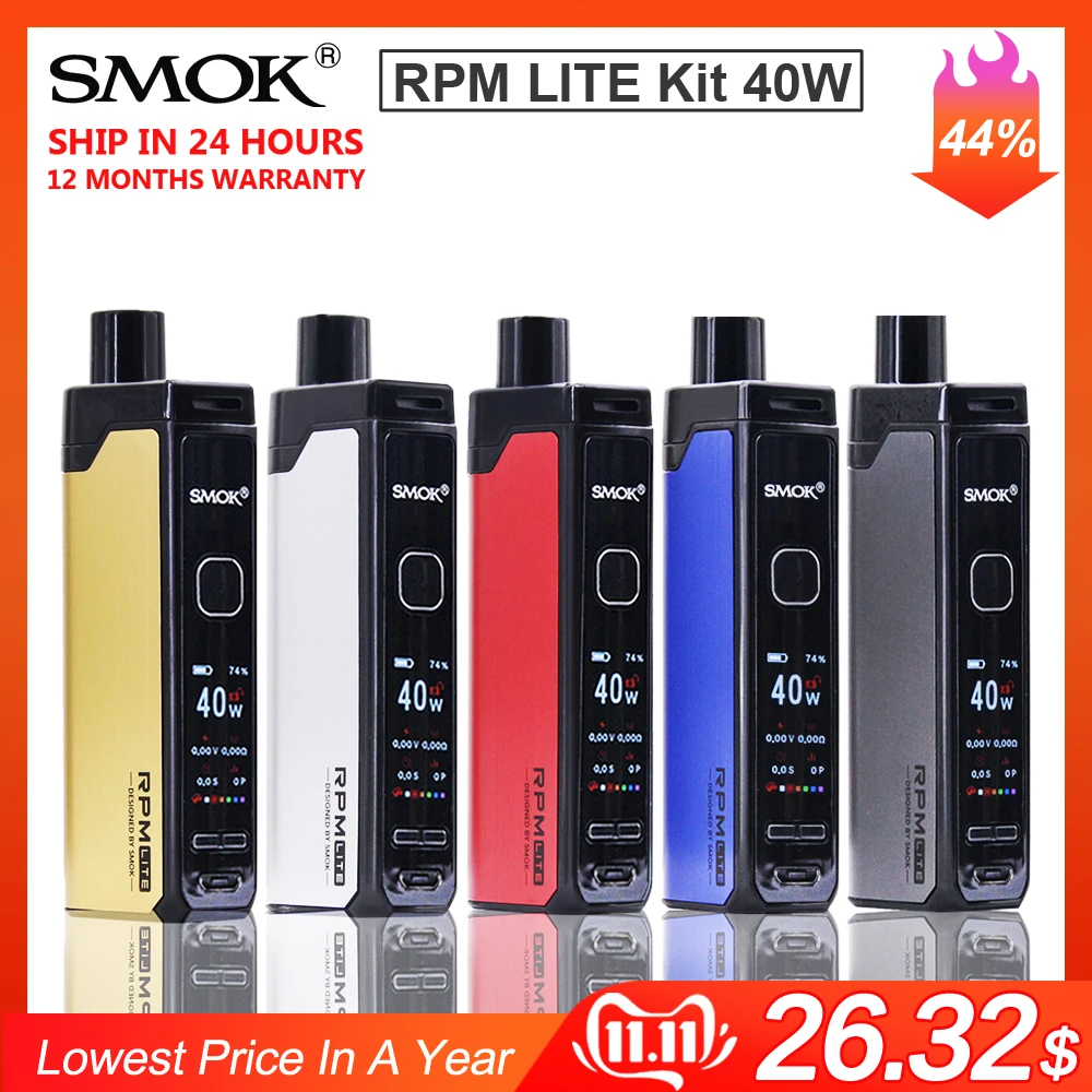Новинка! Оригинальный об/мин LITE Pod Vape комплект 40 Вт электронная сигарета 1250 мАч 3