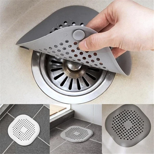 Durable TPR Hair Stopper Shower Drain Cover for Bathroom and Kitchen 