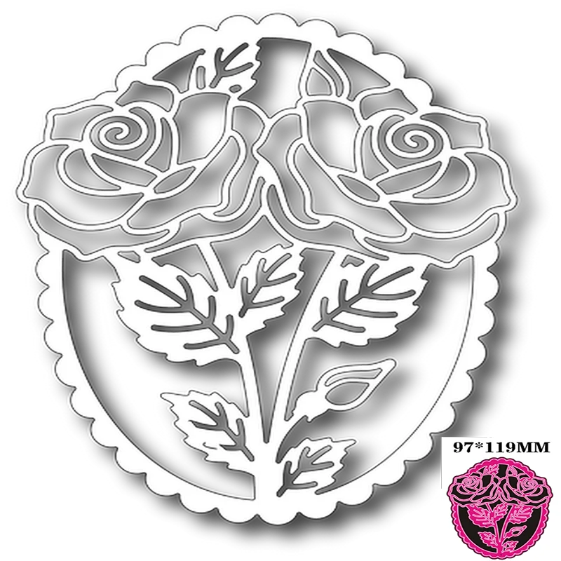 Rose Duo Frame 2021 Metal Steel Cutting Dies Stencils for Making Scrapbooking DIY Album Paper Cards Embossing Die | Дом и сад