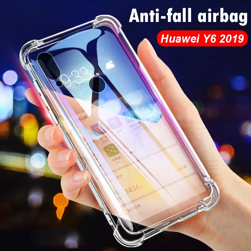 силиконовыйчехол на хуавей у6 2019 чехол прозрачный 360 анти-шок huawei Y6 Мягкая Подушка