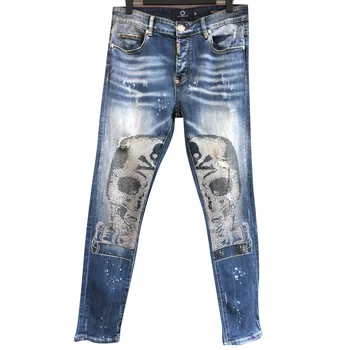 

bag pp Original double G letter logo popular bee embroidery casual fit elastic pants mid waist wash cloth soft four season jeans