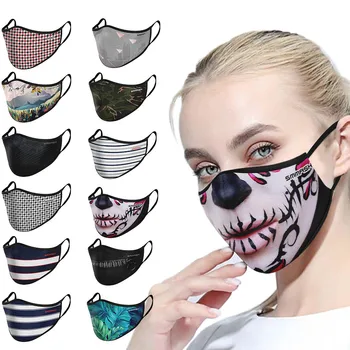 

Halloween Funny 3d Printed Mask Washable Reusable Adults Mouth Face Masks Fashion Windproof Filtration Mask Mondkapjes Wasbaar