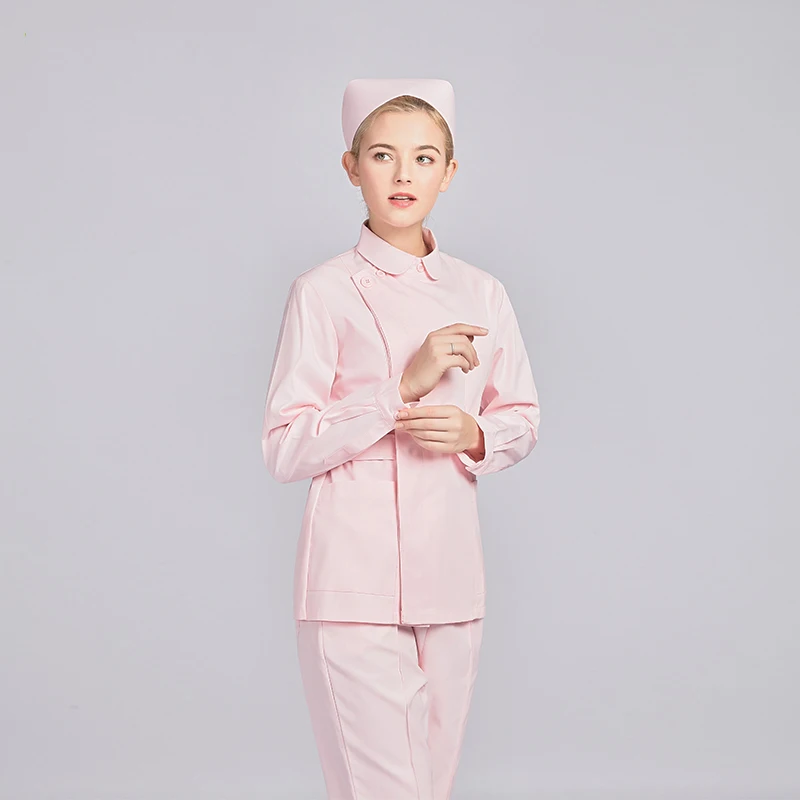 Viaoli Womens Nurse Medical Clothing Hospital Surgical Suits Scrubs Nursing Uniforms Beauty Salon Female Long Sleeve Coat+Pants