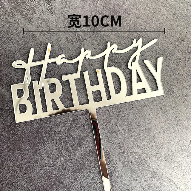 New Arrivals Rose Gold Acrylic Happy Birthday Cake Topper Kids Favors Children Gifts Cake Decoration Decorating Party Supplies SL4